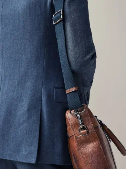 Marron fauve - Porte-documents en cuir grainé