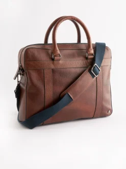 Marron fauve - Porte-documents en cuir grainé