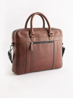 Marron fauve - Porte-documents en cuir grainé