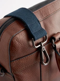 Marron fauve - Porte-documents en cuir grainé