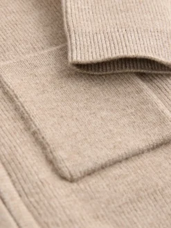 Marron fauve - Veste-chemise zippée en maille sur le devant (0mois à2ans)