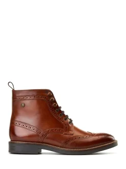 Marron fauve brûlé - Base London Bristol Brogue Boot