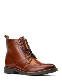 Marron fauve brûlé - Base London Bristol Brogue Boot