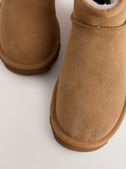 Marron fauve en daim - Bottes en fausse fourrure déperlantes