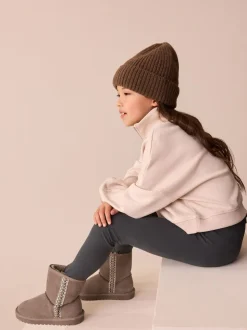 Marron mink - Bottes à enfiler en daim déperlant