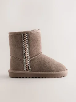 Marron mink - Bottes à enfiler en daim déperlant