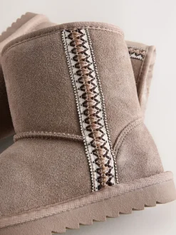 Marron mink - Bottes à enfiler en daim déperlant