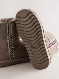 Marron mink - Bottes à enfiler en daim déperlant