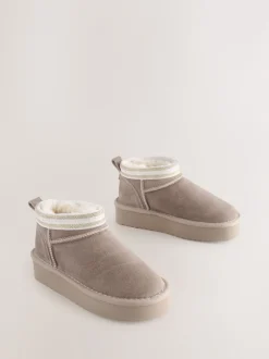 Marron mink - Bottes Baker by Ted Baker douillettes en daim déperlant pour fille