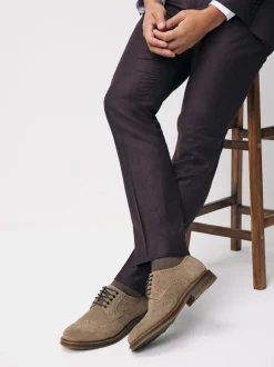 Marron mink - Chaussures richelieu en daim