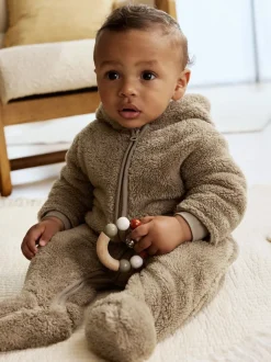 Marron mink - Combinaison bébé en polaire