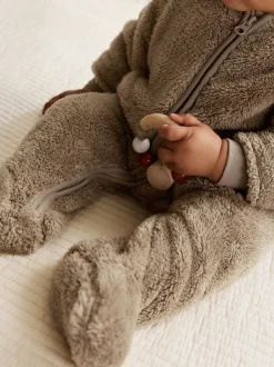 Marron mink - Combinaison bébé en polaire