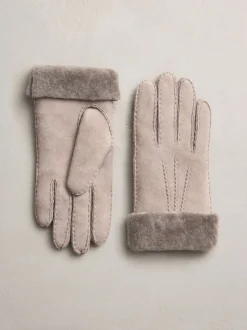 Marron mink - Gants N. Premium en cuir et peau de mouton