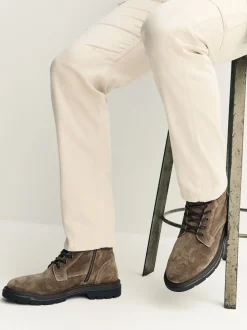 Marron mink - Grandes Bottes zippées en cuir