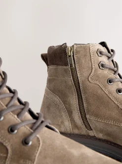 Marron mink - Grandes Bottes zippées en cuir