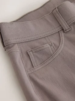 Marron mink - Pantalon large en denim de jersey