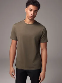 Marron neutre - Ajustement régulier - T-shirt Essential Col rond en coton