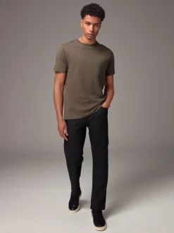 Marron neutre - Ajustement régulier - T-shirt Essential Col rond en coton