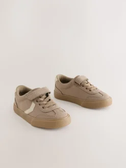 Marron neutre - Baskets à lacets élastiques à fermeture tactile