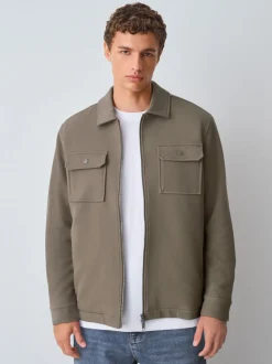 Marron neutre - Borg Veste-chemise doublée en polaire