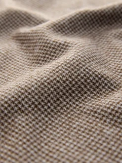 Marron neutre pied-de-poule - Pull à manches longues et col zippé