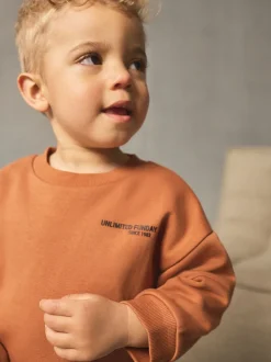 Marron rouille - Ensemble sweat-shirt utilitaire et jogging super fin (3mths-7yrs)