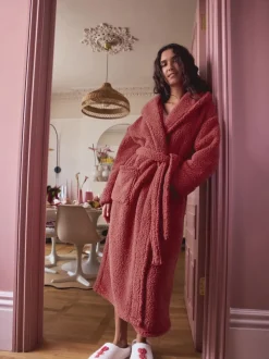 Marron rouille - Robe de chambre en peluche