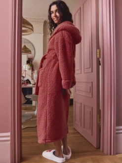 Marron rouille - Robe de chambre en peluche