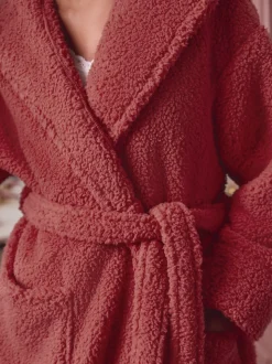 Marron rouille - Robe de chambre en peluche