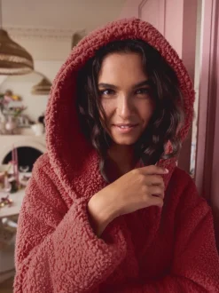 Marron rouille - Robe de chambre en peluche