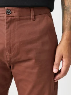 Marron rouille - Slim Fit (Slim Fit) - Pantalon chino stretch