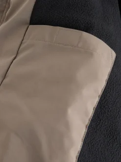 Marron rouille color block - Manteau rembourré doublé en micropolaire Résistant à la douche (3-17ans)