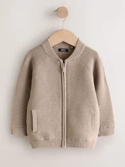 Marron taupe - Cardigan zippé (3mths-7yrs)