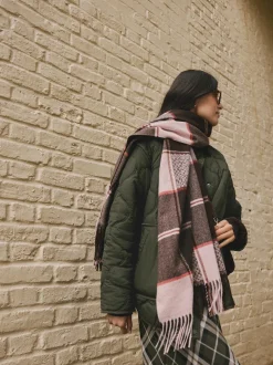 Marron Texture Carreaux - Écharpe épaisse