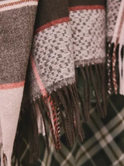 Marron Texture Carreaux - Écharpe épaisse