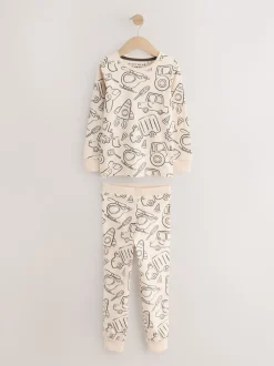 Marron/Crème Transport - Lot de 3 pyjamas Snuggle courts (9mois-10ans)