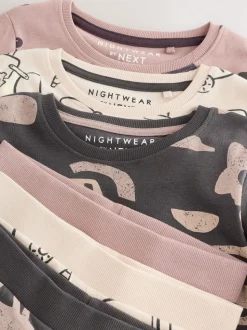 Marron/Crème Transport - Lot de 3 pyjamas Snuggle courts (9mois-10ans)