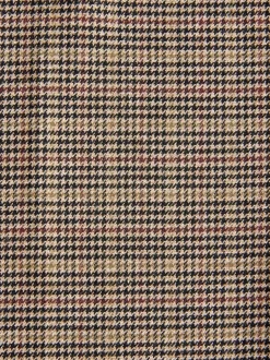 Marron/jaune - Pantalon élégant à carreaux à double plis coupe droite