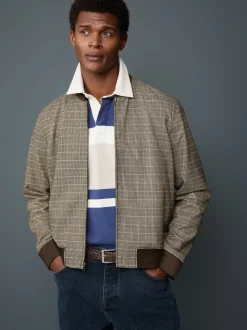 Marron/neutre - Blouson bomber à Carreaux élégant