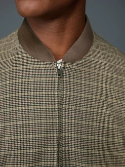 Marron/neutre - Blouson bomber à Carreaux élégant