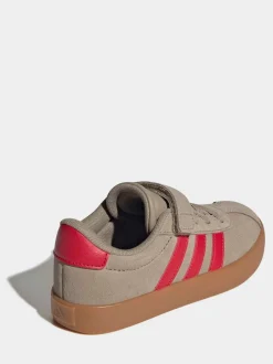 Marron/rouge - adidas Vl Cour 3.0 Baskets enfant à crochets et boucles