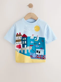 Mer bleue - T-shirt appliqué Manches courtes (3mths-7yrs)