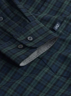 Micro Blackwatch Vert - Chemise Oxford ajustée Easy Iron Button Down
