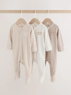 Milkclub neutre - Lot de 3 dors-bien bébé à fermeture éclair bidirectionnelle (0-2ans)