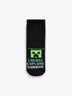 Minecraft Noir - 5{Paquet de chaussettes en coton riche