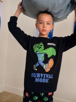 Minecraft vert/noir - License Jogger Pyjamas 2 (5-16ans)