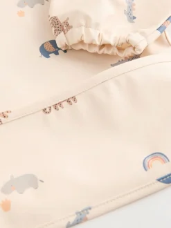 Mini jungle neutre - Bavoir à manches de sevrage et d’alimentation