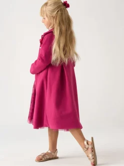 Miss Veste avec tulle appliqué et Robe en tulle imprimée Ensemble