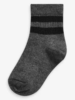 monochrome - Cushioned Semelle intérieure Cotton Rich Ribbed Tipped Chaussettes 5 Lot