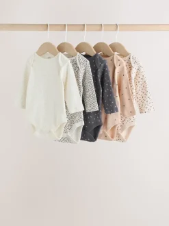 monochrome - Lot de 5 bodies bébé à manches longues